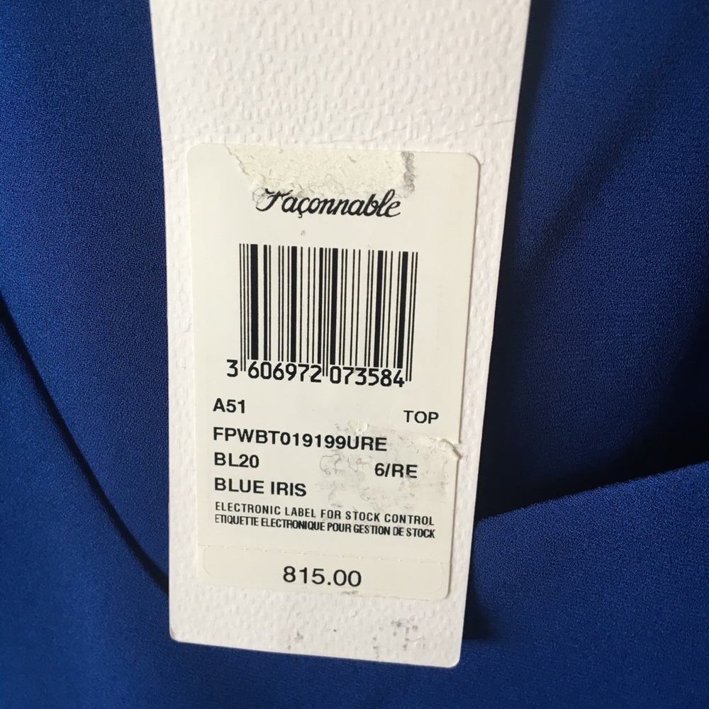 NWT FACONNABLE Silk Tank Top Monaco Blue Iris - Picture 5 of 7